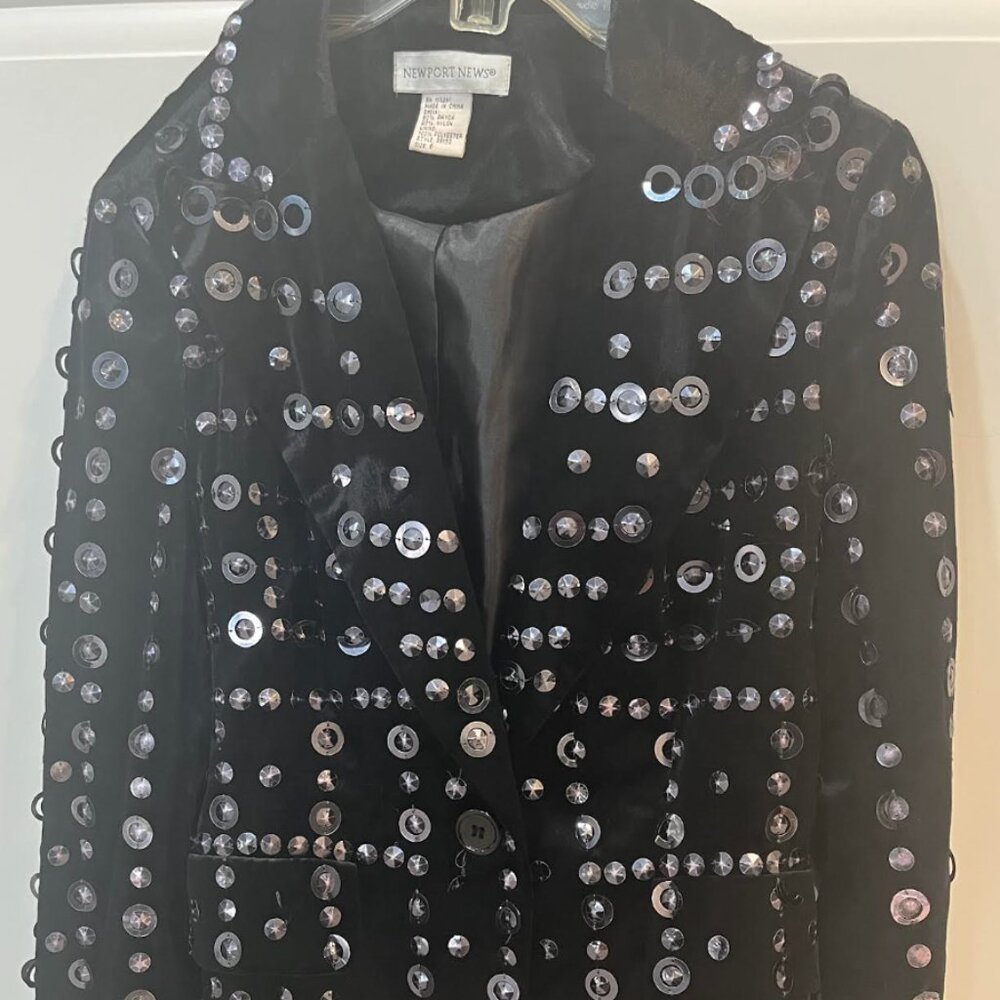 Newport News Black Sequin Jacket